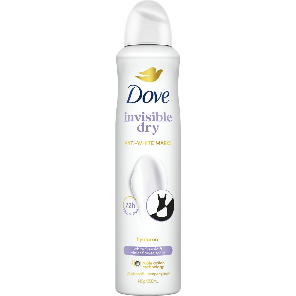 Dove Women Advanced 72hr Deodorant Aerosol Invisible 250ml