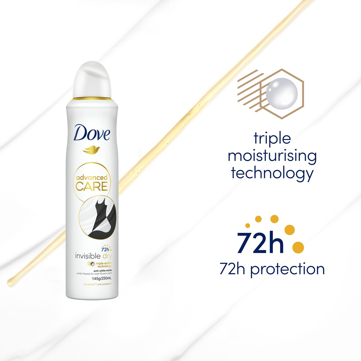 Dove Advanced Care Antiperspirant Deodorant Invisible Dry 72h 250 Ml
