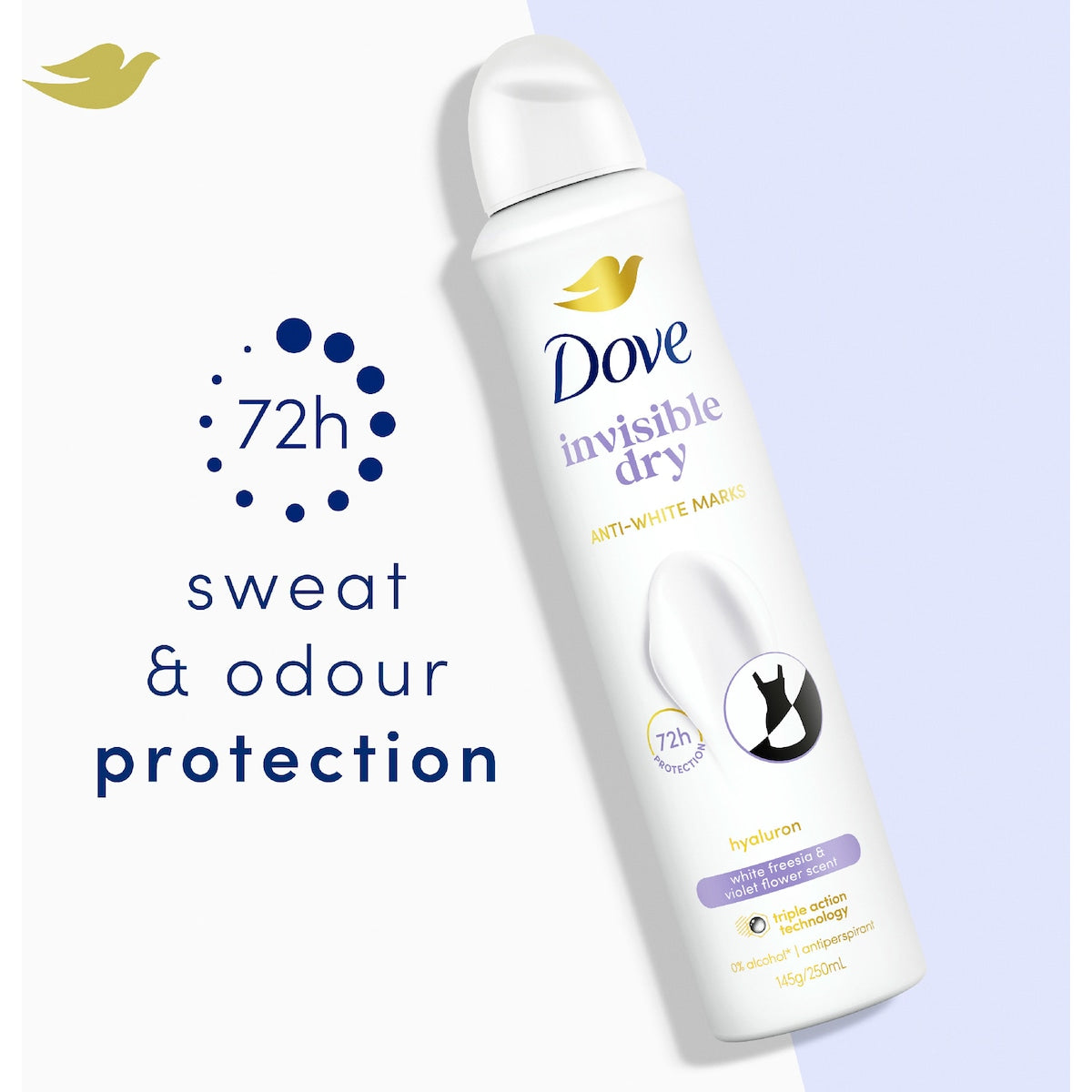 Dove Women Advanced 72hr Deodorant Aerosol Invisible 250ml