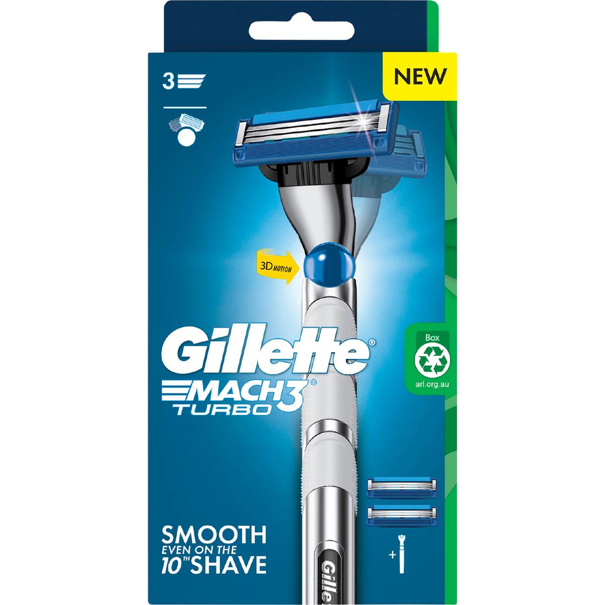 Gillette Mach3 Turbo 3d Mens Razor Each