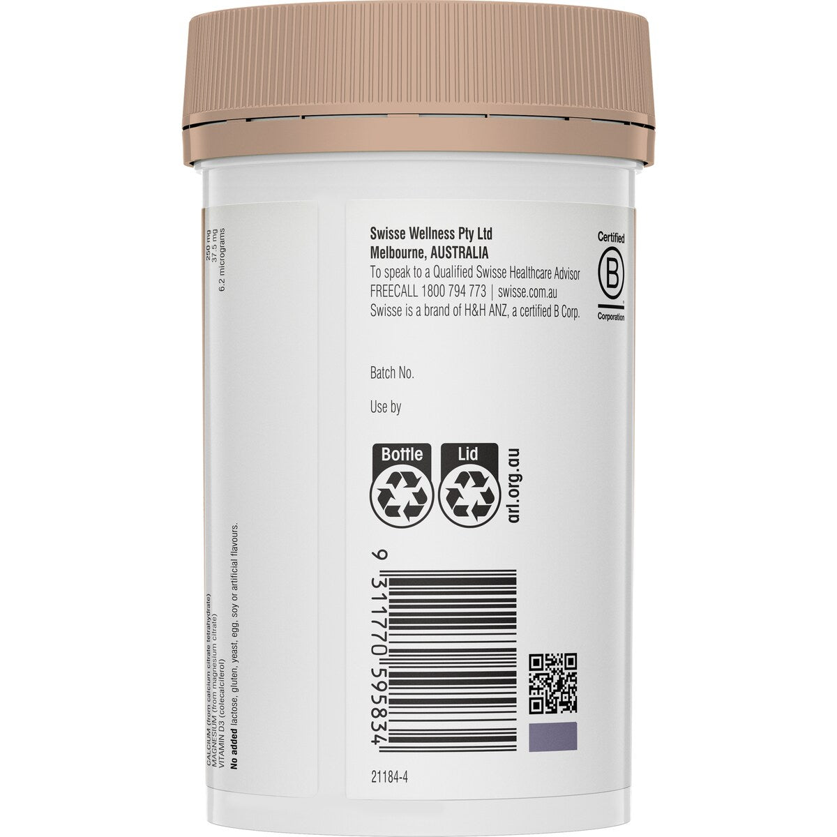 Swisse Ultiboost Magnesium, Calcium + d3 Tablets For Bone Health 120 Pack