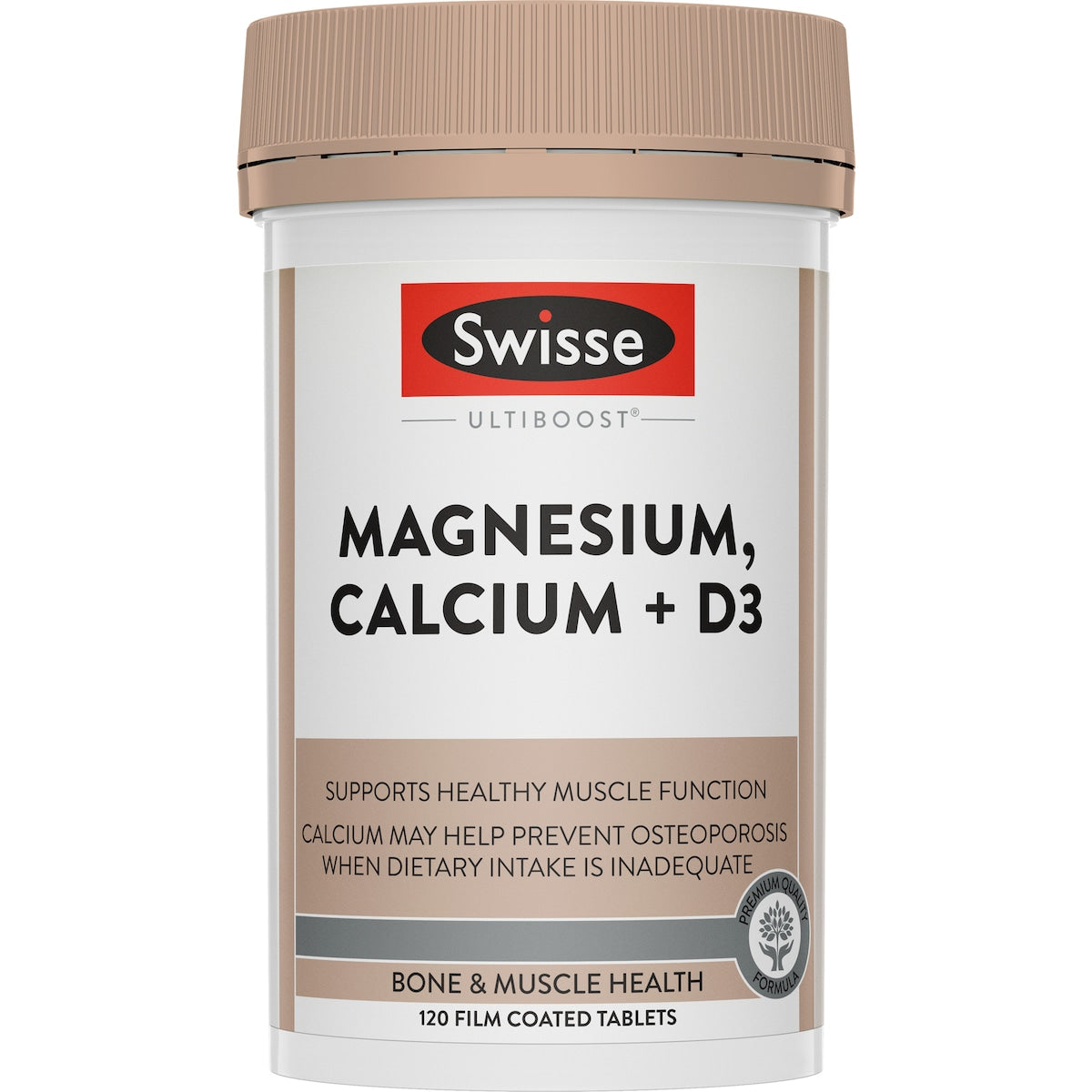 Swisse Ultiboost Magnesium, Calcium + d3 Tablets For Bone Health 120 Pack