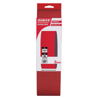 Diablo Abrasive Belt - 75 x 610mm - 80 Grit - 5 Pack