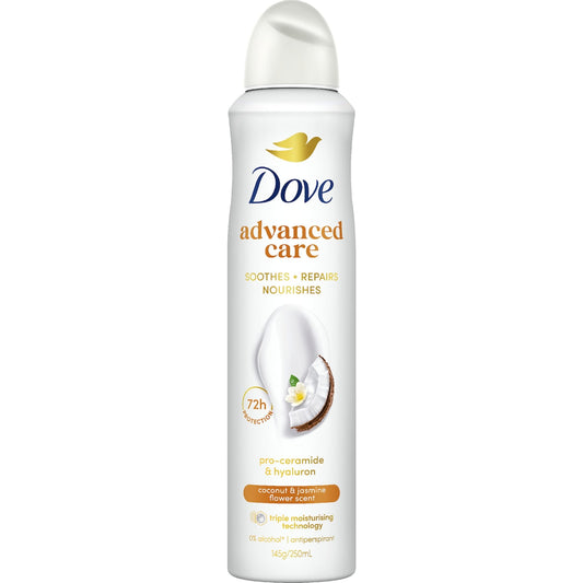 Dove Women Advanced 72hr Deodorant Aerosol Coconut 250ml