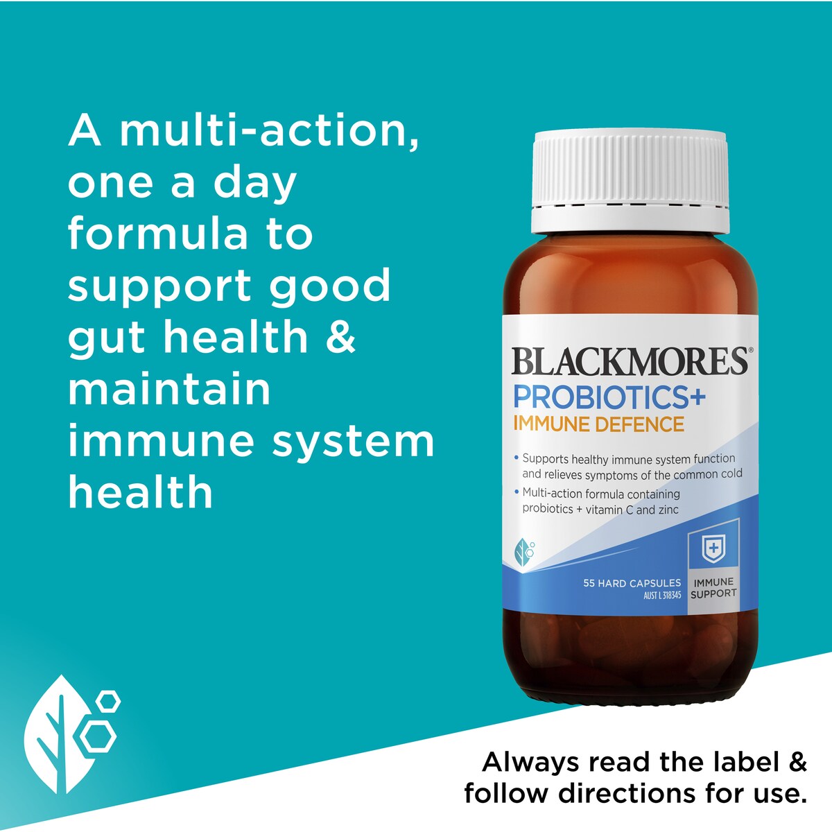 Blackmores Probiotics+ Immune Defence Capsules 55 pack
