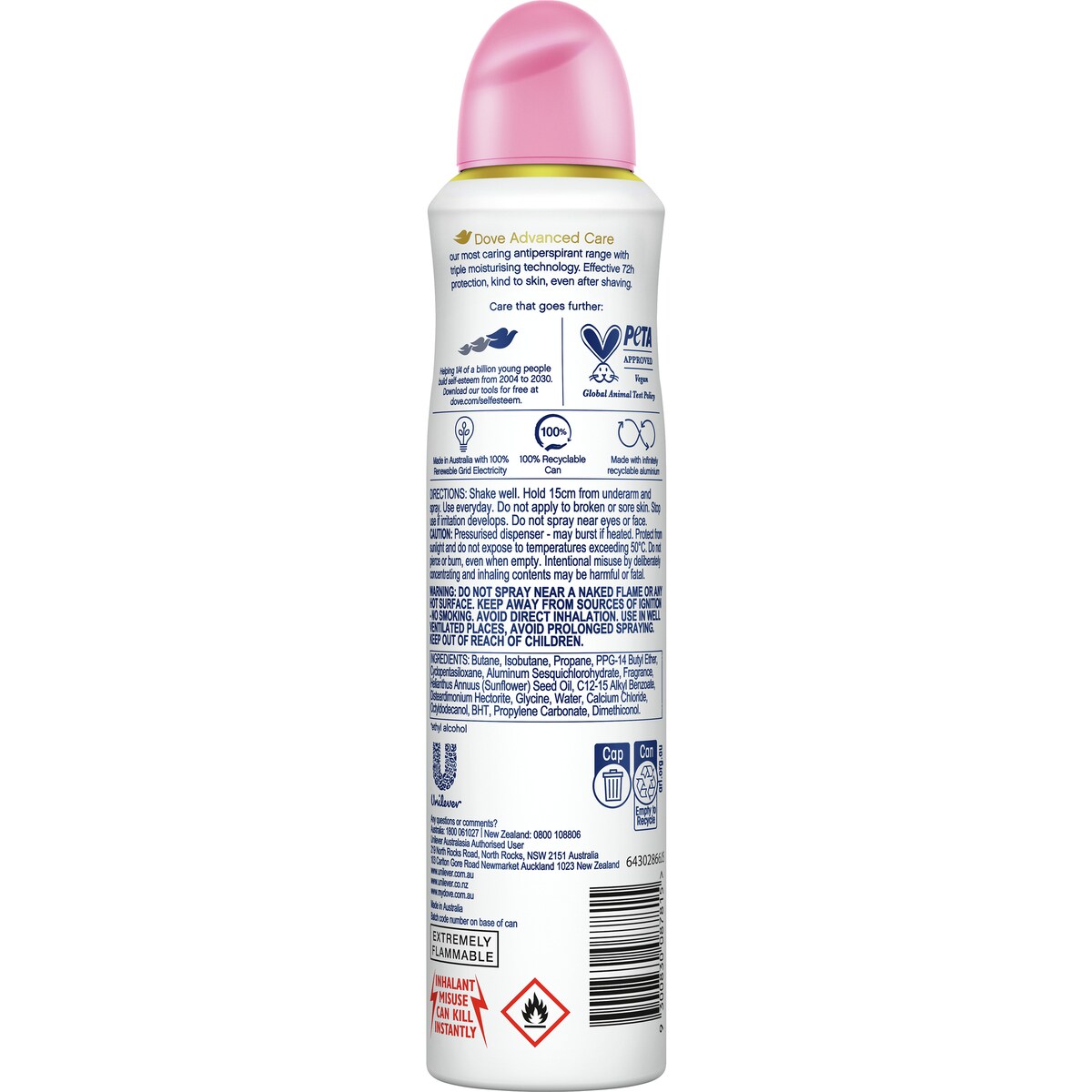 Dove Advanced Care Go Fresh Acai Berry & Waterlily Deodorant 250 Ml