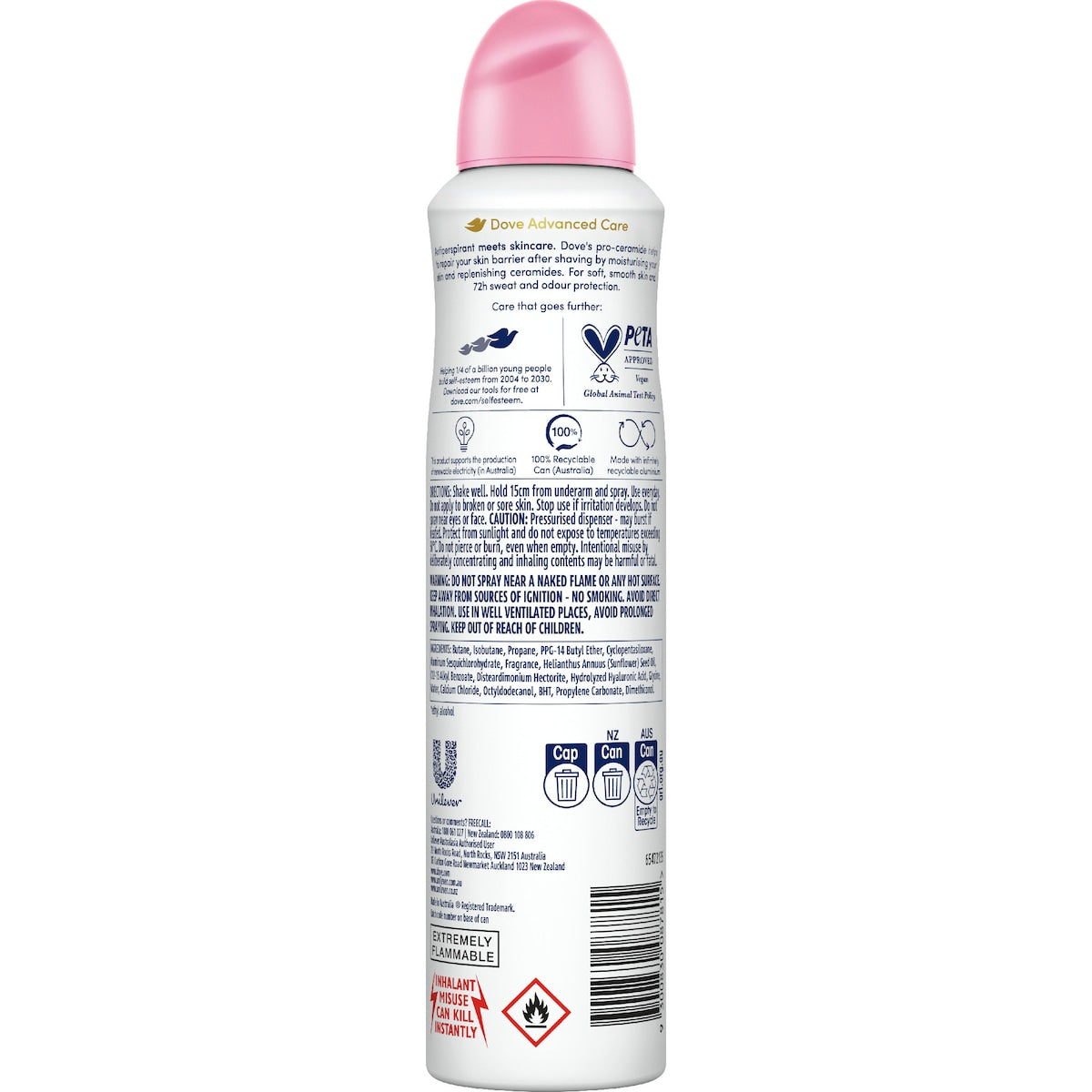 Dove Women Advanced 72hr Deodorant Aerosol Berry 250ml
