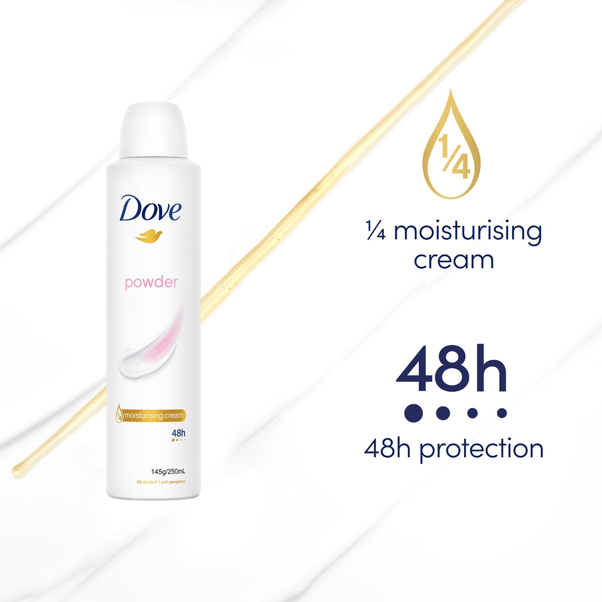 Dove Antiperspirant Deodorant Powder 48h 250 Ml
