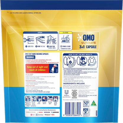 Omo Ultimate Sensitive Laundry Liquid Capsules Detergent 28 Pack