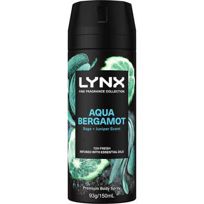 Lynx Fine Fragrance Body Spray Aqua Bergamot 150ml