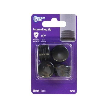 Surface Gard Chair Tip - 25mm - Black - 4 Pack