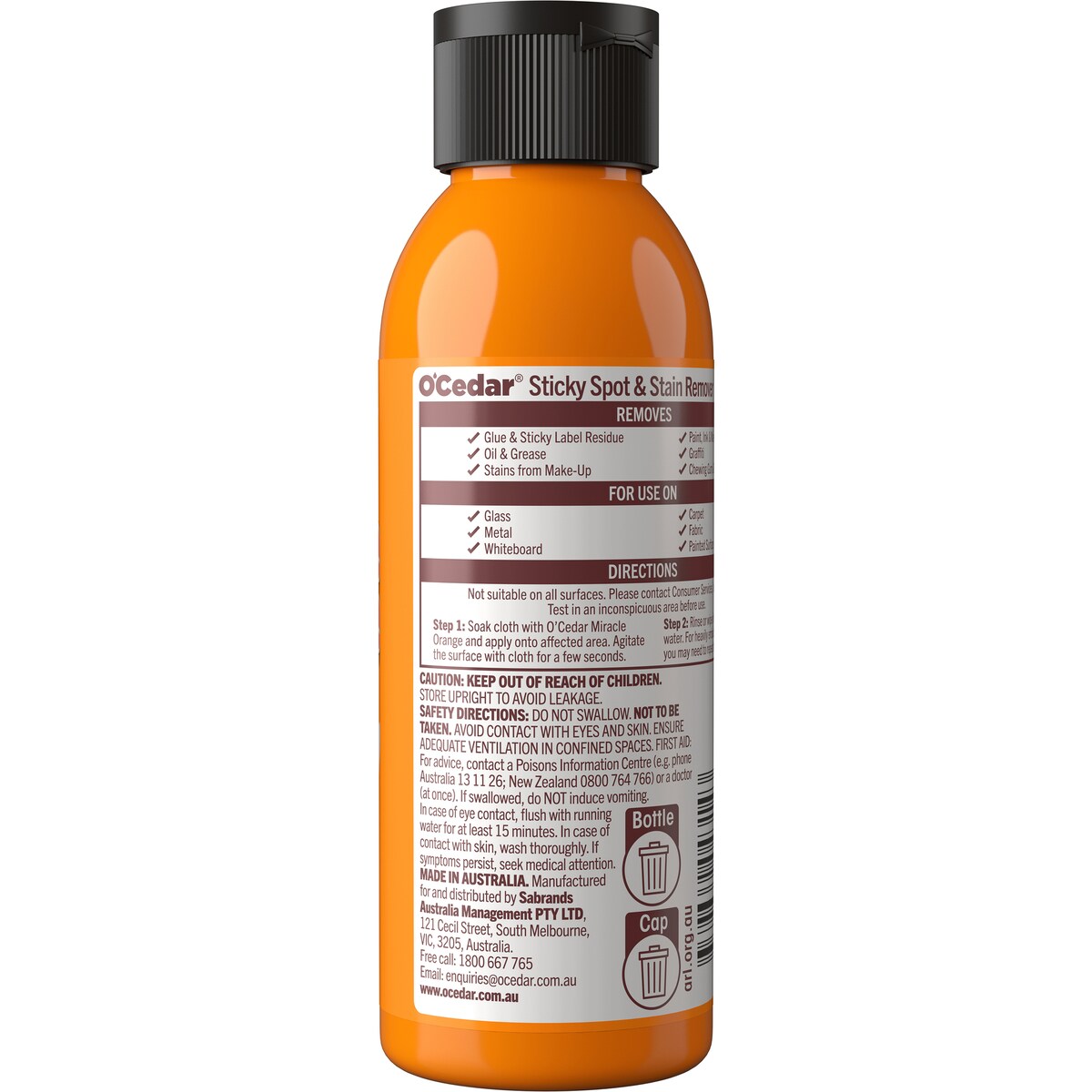 O'Cedar Miracle Orange Sticky Spot & Stain Remover 110mL