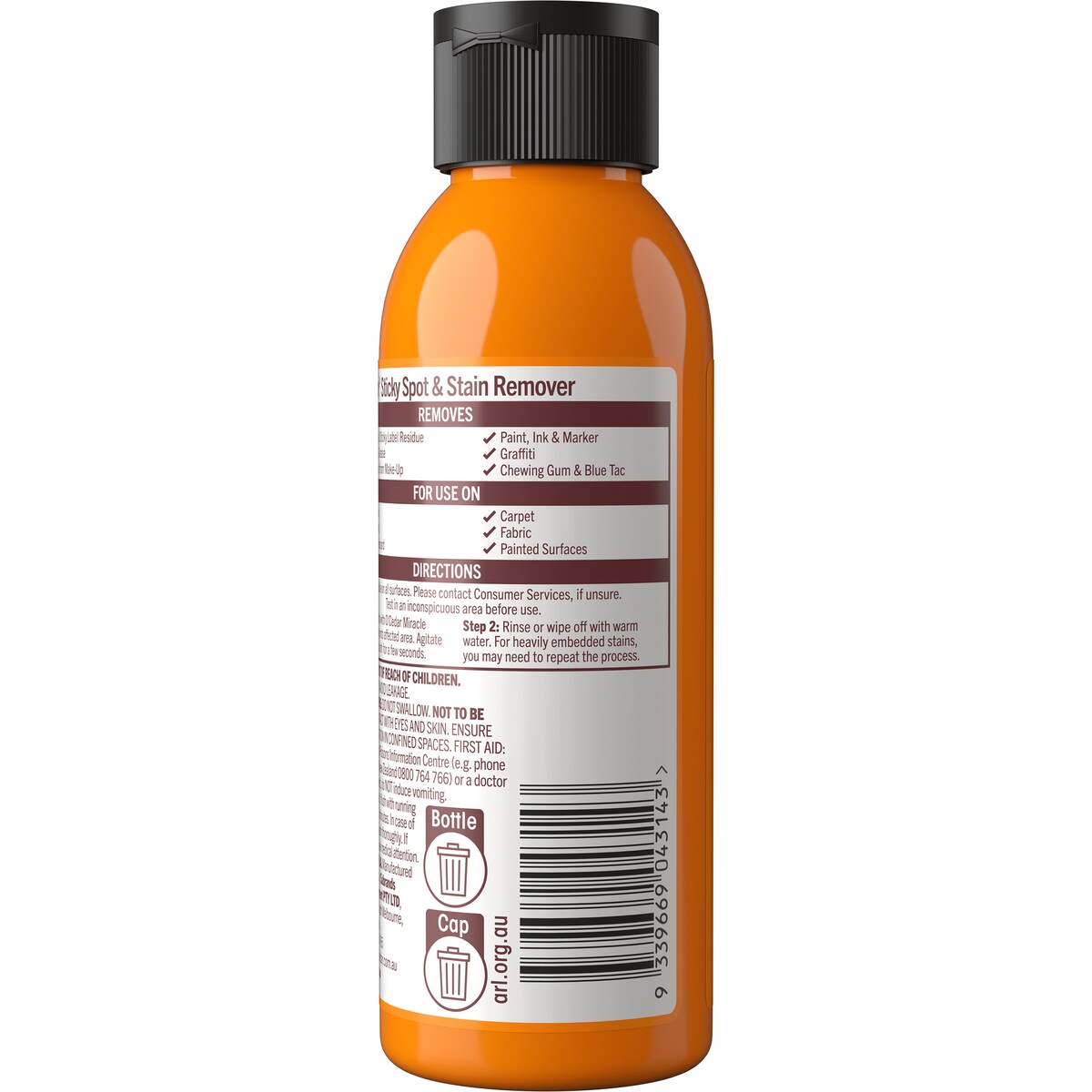 O'Cedar Miracle Orange Sticky Spot & Stain Remover 110mL