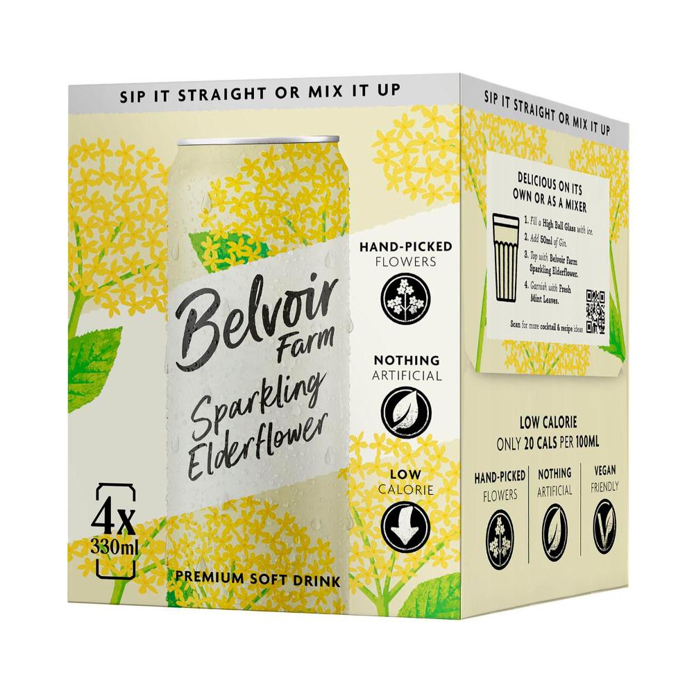 Belvoir Farm Sparkling Elderflower 4x330ml - 4 Pack