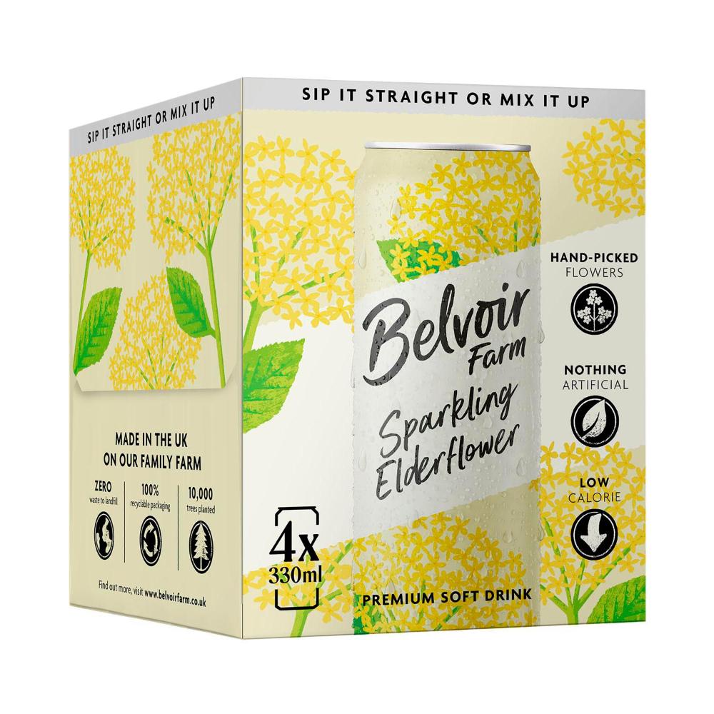 Belvoir Farm Sparkling Elderflower 4x330ml - 4 Pack