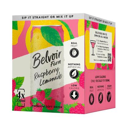 Belvoir Farm Raspberry Lemonade 4x330ml - 4 Pack