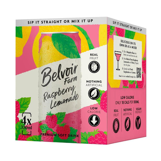 Belvoir Farm Raspberry Lemonade 4x330ml - 4 Pack