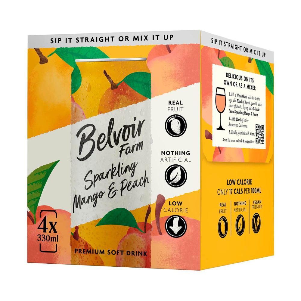 Belvoir Farm Mango & Peach 4x330ml - 4 Pack
