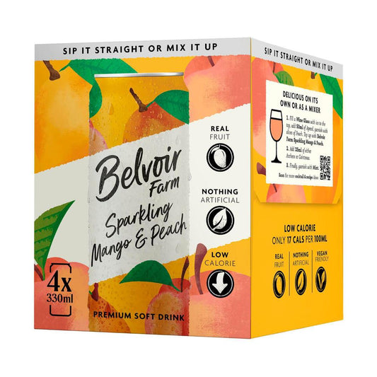 Belvoir Farm Mango & Peach 4x330ml - 4 Pack