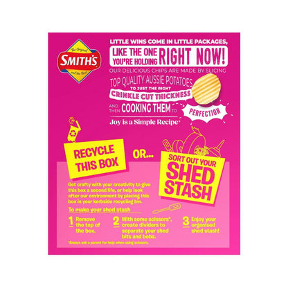 Smith's Potato Chips Lunchbox Snacks Multipack Salt & Vinegar 8 Pack - 152g