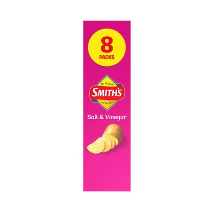 Smith's Potato Chips Lunchbox Snacks Multipack Salt & Vinegar 8 Pack - 152g