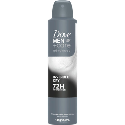 Dove Men+care Advanced 72hr Deodorant Aerosol Invisible Dry 250ml