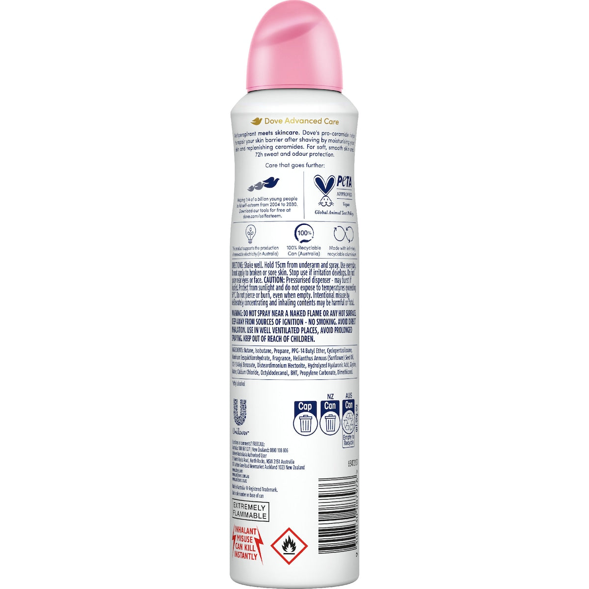 Dove Women Advanced 72hr Deodorant Aerosol Pomegranate 250ml