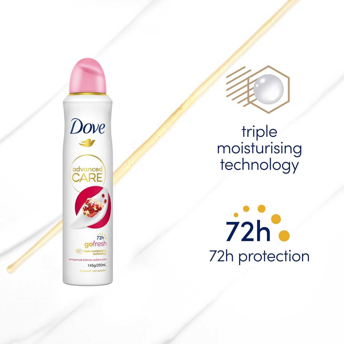 Dove Advanced Care Deodorant Go Fresh Pomegranate & Verbena 250 Ml