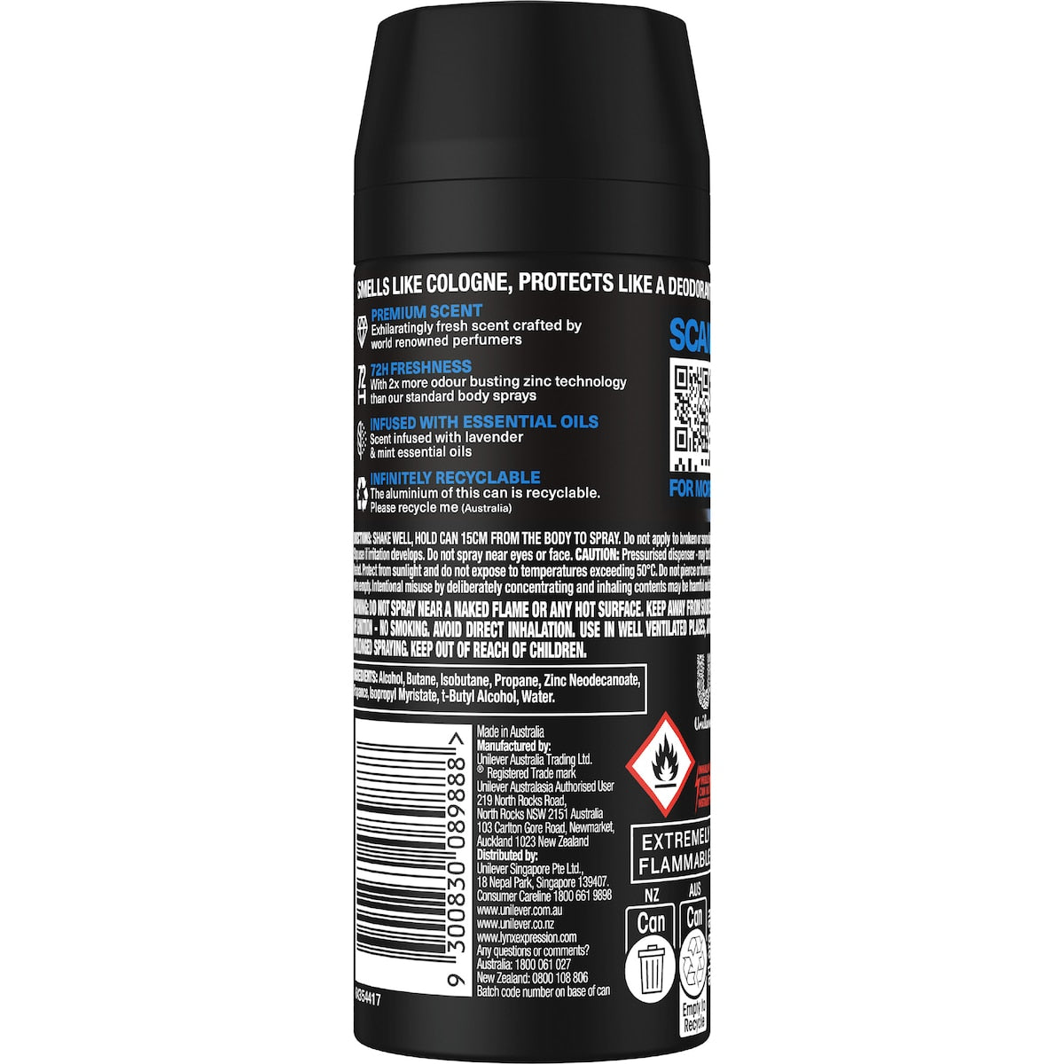Lynx Fine Fragrance Body Spray Blue Lavender 150ml