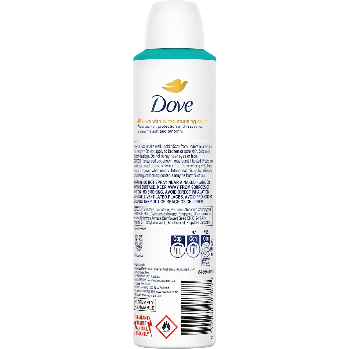 Dove Women 48hr Deodorant Aerosol Fresh Care 250ml