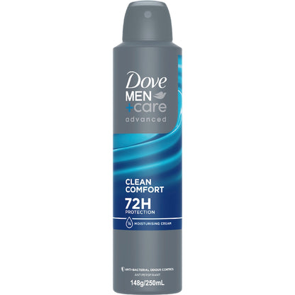 Dove Men+care Advanced 72hr Deodorant Aerosol Clean Comfort 250ml