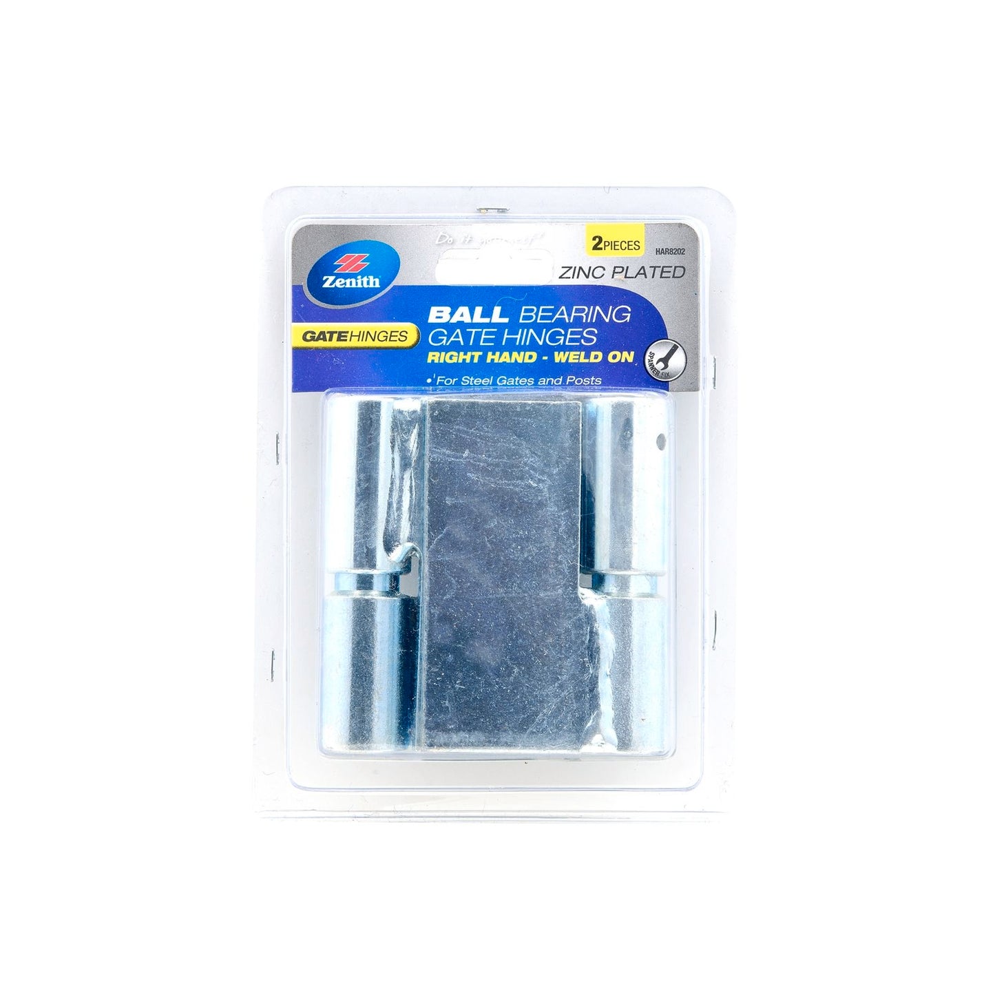 Zenith Zinc Plated Right Hand Ball Bearing Gate Hinge - 2 Pack