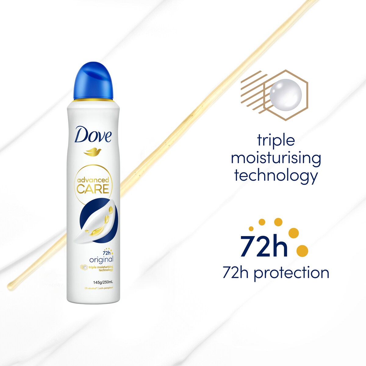 Dove Advanced Care Antiperspirant Deodorant Original 72h 250 Ml