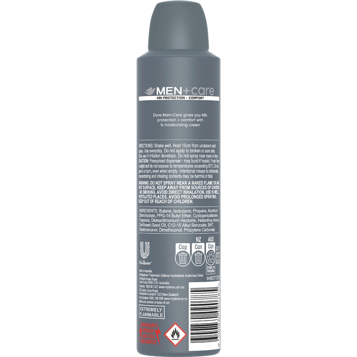Dove Men+care 48hr Deodorant Aerosol Classic 250ml