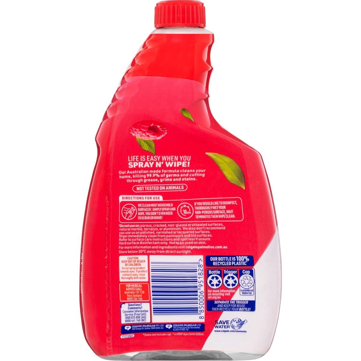 Ajax Spray & Wipe Multipurpose Refill Vanilla & Berries 750mL