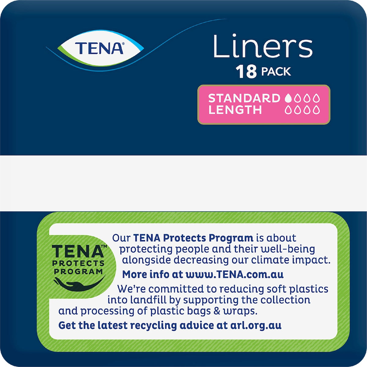 Tena Incontinence Liners Standard Length 18 Pack