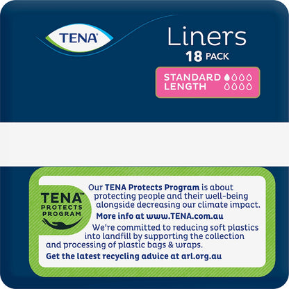 Tena Incontinence Liners Standard Length 18 Pack