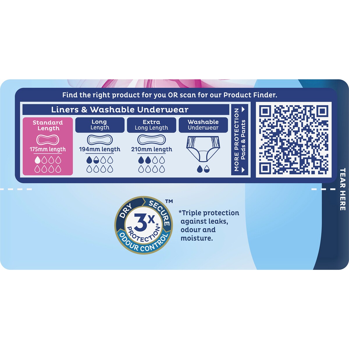 Tena Liners Standard Length 18 Pack
