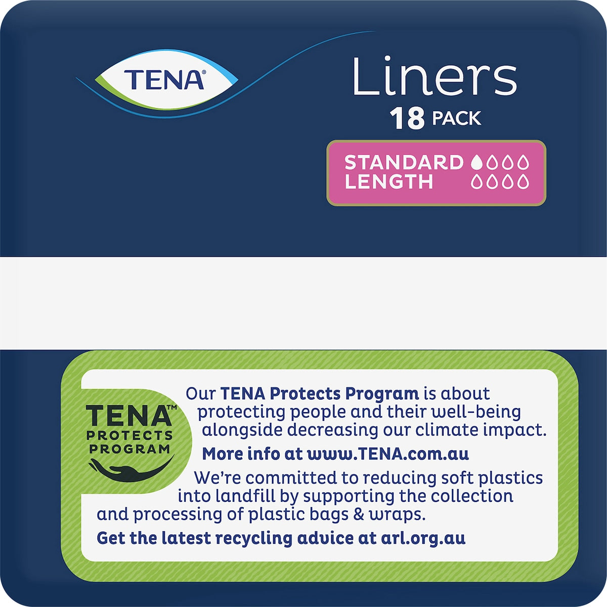 Tena Incontinence Liners Standard Length 18 Pack