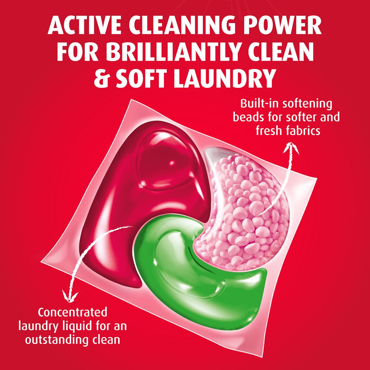 Radiant Advanced+ Laundry Detergent Capsules 3 In 1 Clean & Soften 28 Pack