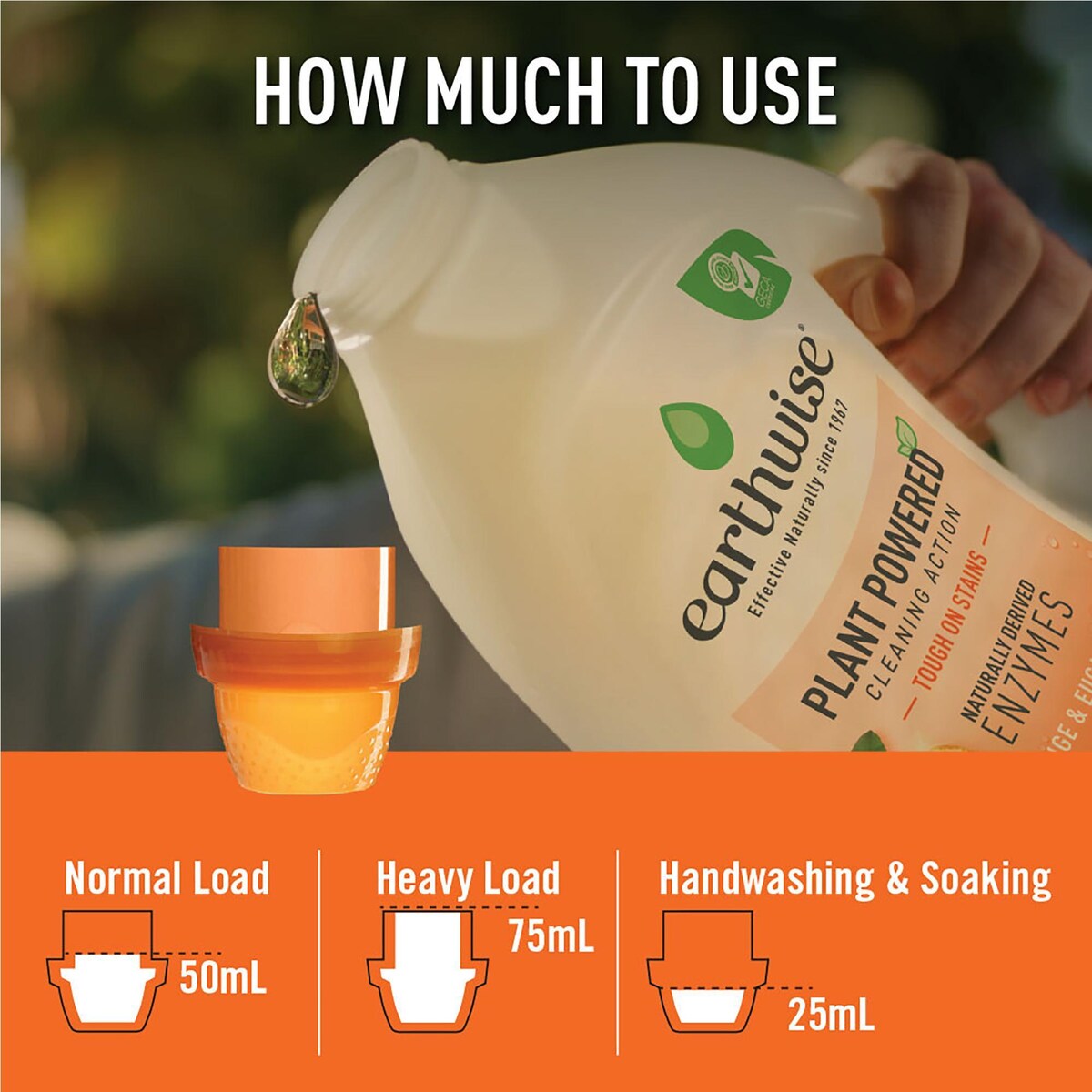 Earthwise Orange & Eucalyptus Laundry Liquid Washing Detergent 2L