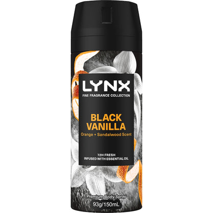 Lynx Fine Fragrance Body Spray Black Vanilla 150ml