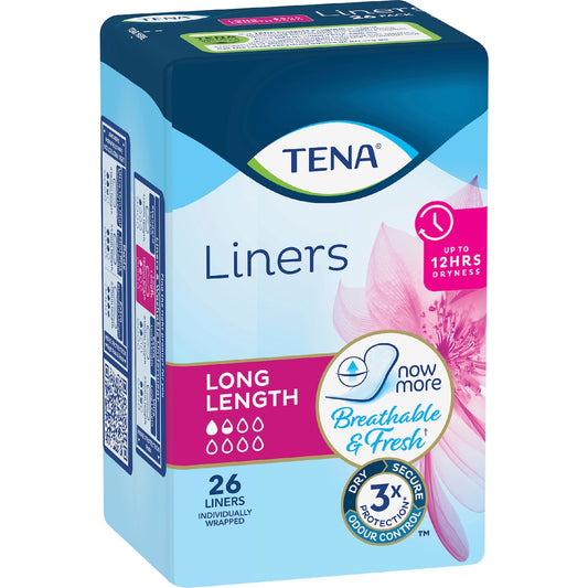Tena Incontinence Liners Long Length 26 Pack