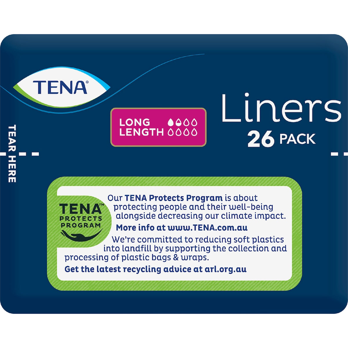 Tena Incontinence Liners Long Length 26 Pack