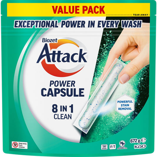 Biozet Attack Power Capsule 8-In-1 Clean Value Pack 50 pack