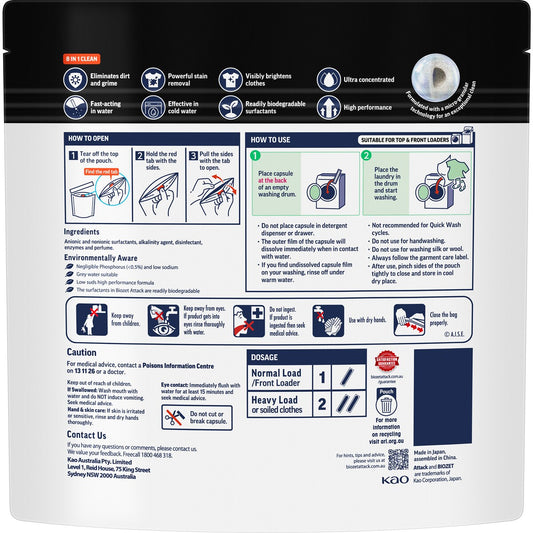 Biozet Attack Power Capsule 8-In-1 Clean Value Pack 50 pack