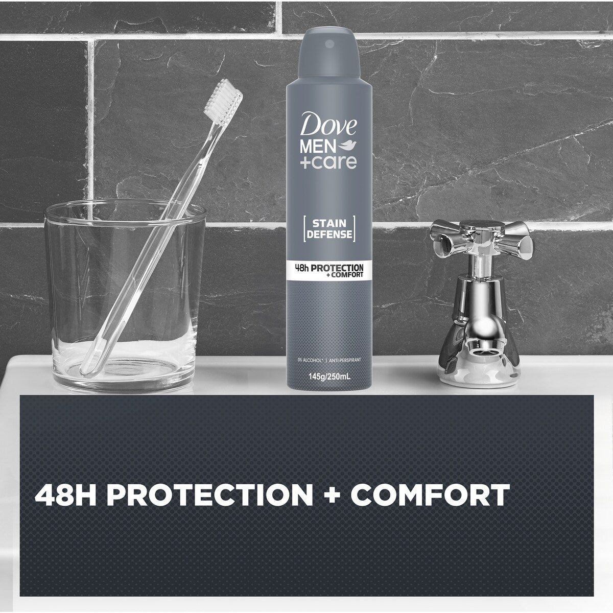 Dove Men+ Care Antiperspirant Aerosol Stain Defense 48h 250 Ml