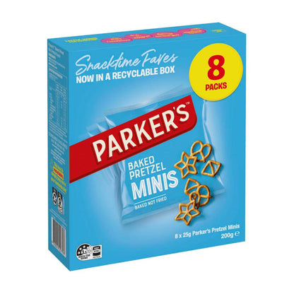 Parkers Pretzels Kids' Lunchbox Snacks Multipack Salted 8 Pack - 200g