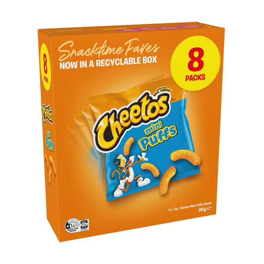 Cheetos Cheese Mini Puffs Lunchbox Multipack 8 Pack - 196g