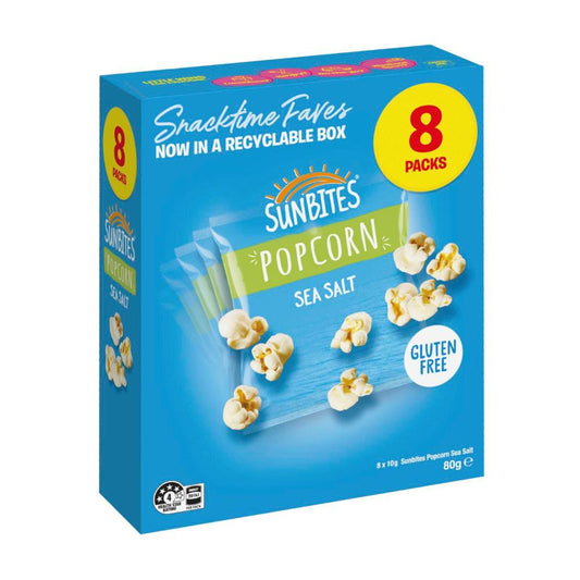 Sunbites Popcorn Kids Lunchbox Multipack Sea Salt 8 Pack - 80g